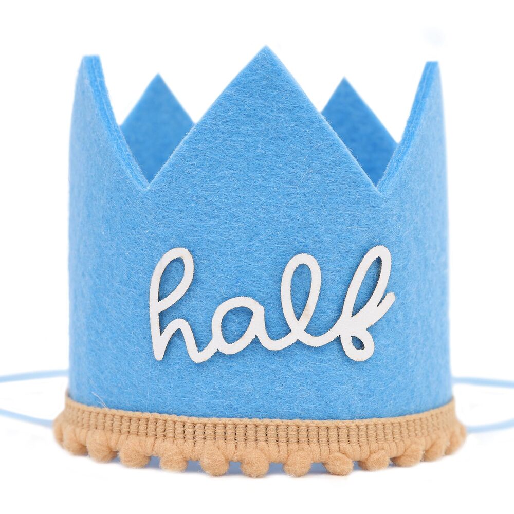 3031 Half Birthday Crown for For Kids - 1/2 Birthday Hat for Boho Cake